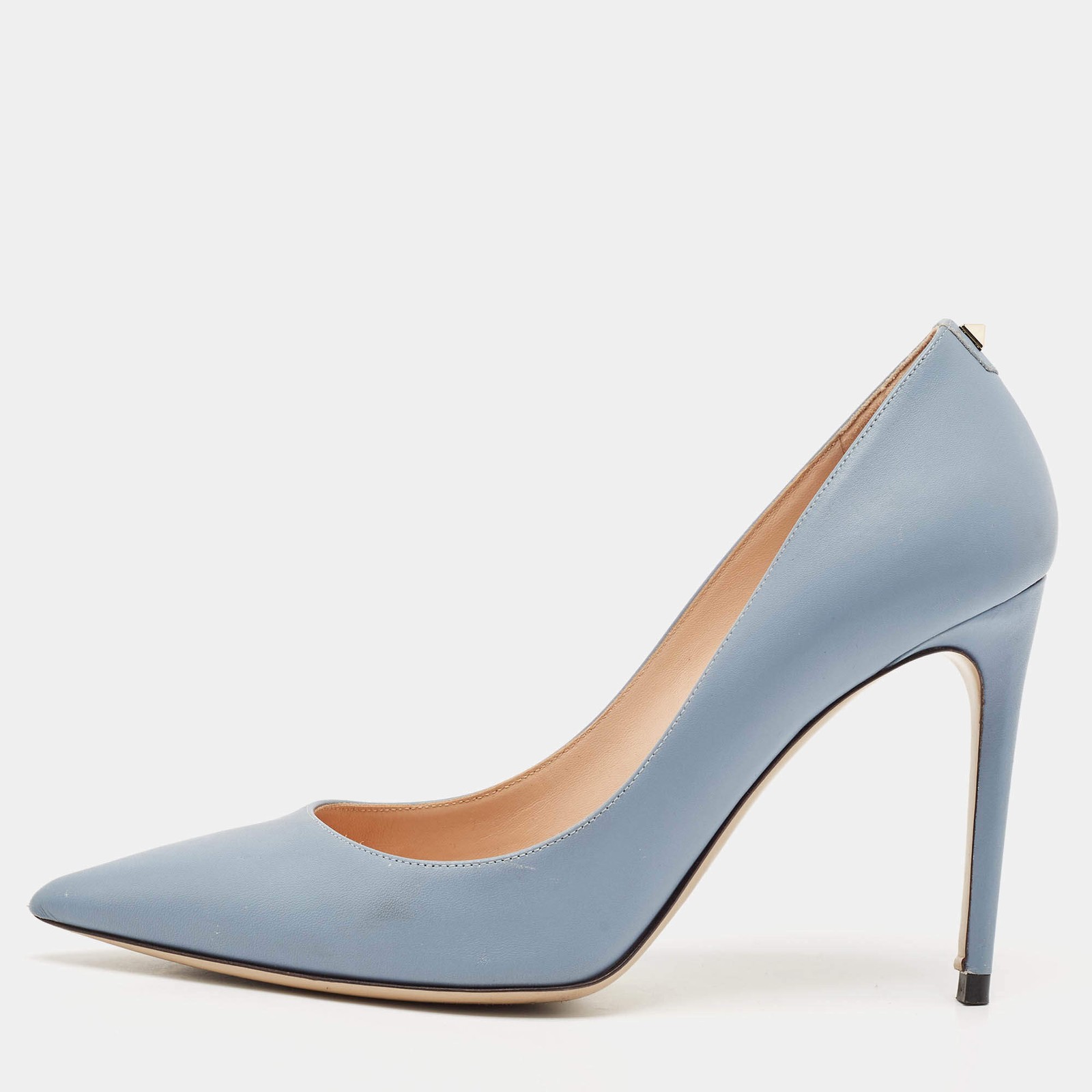 Valentino Blue Leather Pointed Toe Pumps Size 39.5