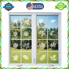 Window Decals for Bird Strikes,52 Pieces Large Leaf Shape anti Collision Window