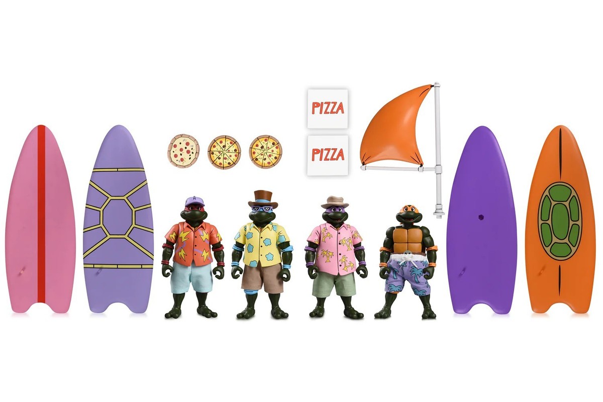 🐢 NECA TMNT Teenage Mutant Ninja Turtles Bodacious Beach Bros 4