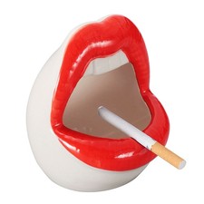 Aschenbecher Keramik Lippen Big Mouth Tischaschenbecher Ascher Au&szlig;en Dekofigur
