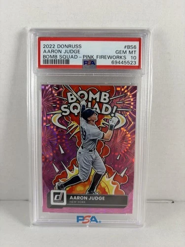 2022 Panini Donruss - Bomb Squad Aaron Judge #BS-6 Pink Fireworks PSA 10 Card