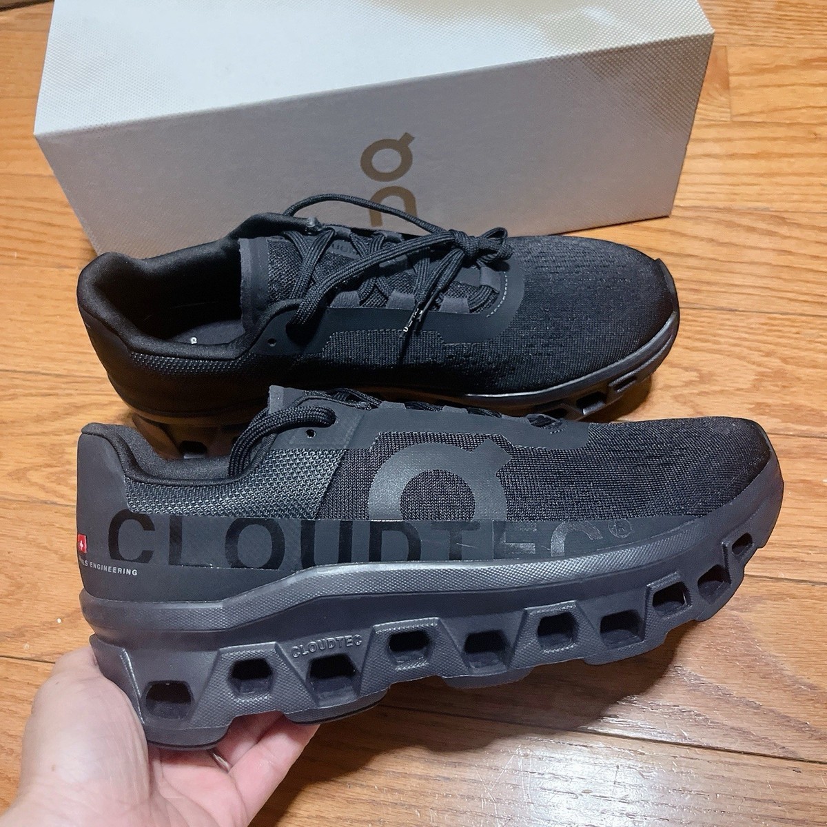 On Cloudmonster All Black 61.99025 Mens Running Casual Shoes  display picture 1