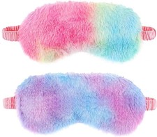 2 Pack Plush Sleeping Eye Mask Soft Plush Eye Mask Fuffy Eye Cover Comfortable S
