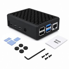 Aluminum Case for Raspberry Pi 4 Model B, Fanless Passive Cooling Metal Enclo...