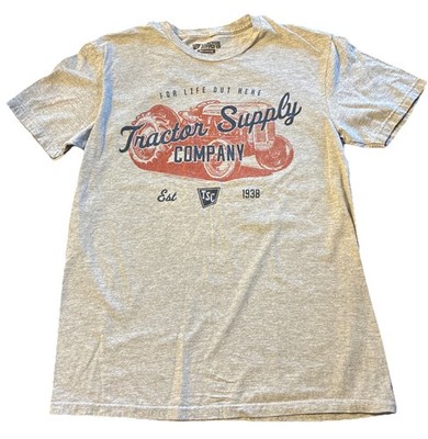 Tractor Supply Co. Unisex Med  For Life Out Here  Graphics Gray Tshirt