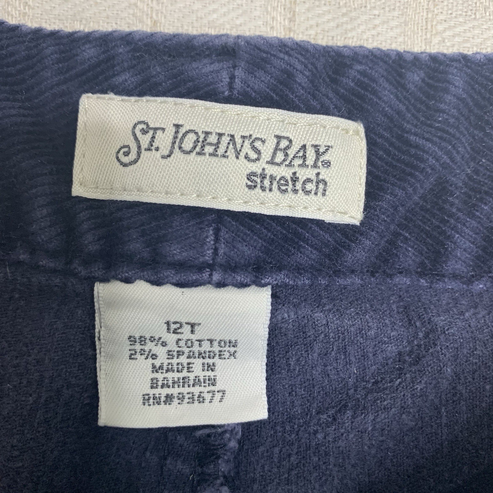 St. John's Bay Women's 12T Blue Corduroy Jeans, Mid-Rise Fit image 3