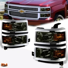 For 14-15 Chevy Silverado Headlight/Lamp Replacement Smoked Lens Amber Corner