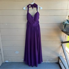 Azazie Halter Bridesmaid Dress Grape Purple - Size S - PLEASE SEE MEASUREMENTS