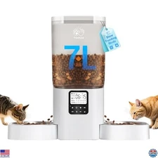 Smart Automatic Cat Feeder for 2 Cats - 29-Cup Timed Food Dispenser, Easy-Clean