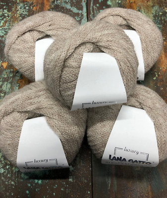 Lot of 5 Lana Gatto Sand Alpaca Superfine Yarn 50g/70m Each #7608