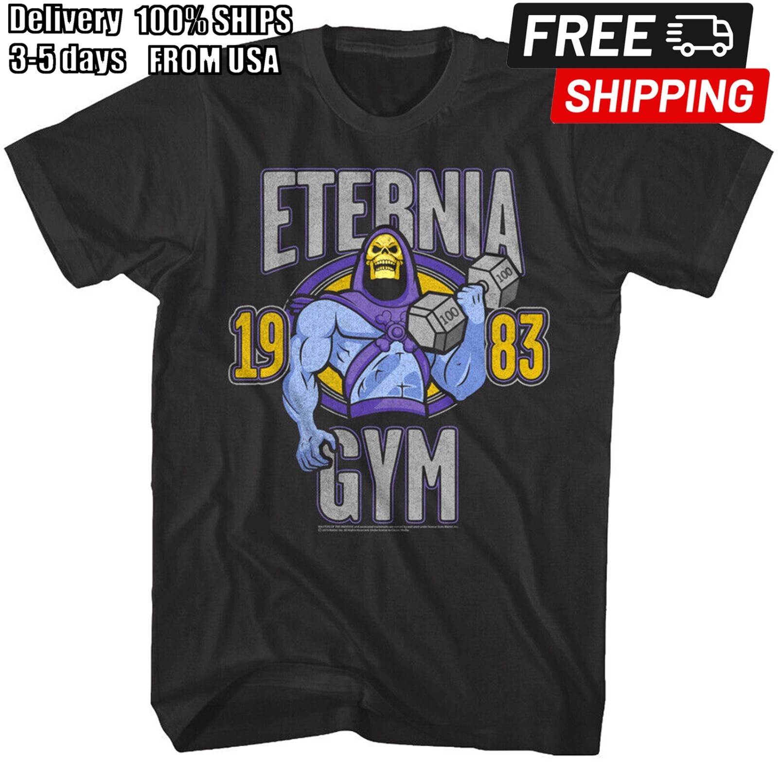 Masters of the Universe Skeletor Eternia Gym 1983 Men's T Shirt He-Man Weights