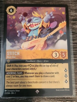 Stitch Rock Star 23/204 Disney Lorcana The First Chapter (Non-Foil)