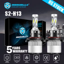 2PCS COB H13 9008 2200W 330000LM LED Headlight Hi-Lo Beam Bulbs White 6500K HID
