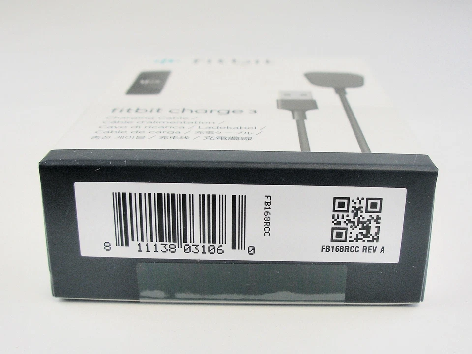 TWO(2) Fitbit Charging Cable for Charge 3 Activity Tracker FB168RCC Black - Image 3 of 3