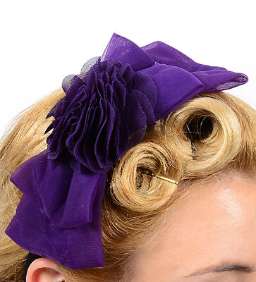 Edler Tüll FLOWER Schleifen BOW Haarreif Rockabilly Retro 50s Haarschmuck - Lil