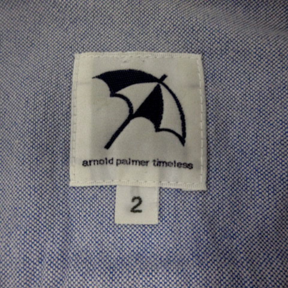 Arnold Palmer Shirt Logo Cotton Check Yellow Navy Brown White 2 Used