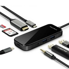 6-in-1 USB Type C HUB Multiport USB 3.0 HDMI Docking Station for MacBook Pro