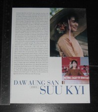 Daw Aung San Suu Kyi original ONE magazine clipping page PHOTO article