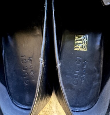 GUCCI BRIXTON Black Leather Horsebit Loafers US 7.5 Gucci 7  display picture 2