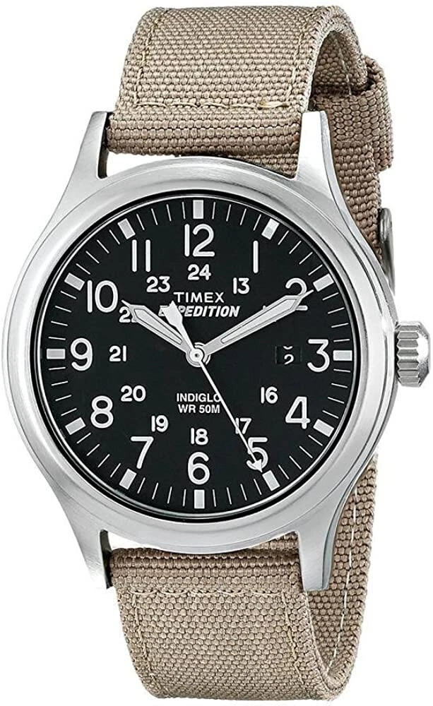 Timex T49962 Expedition Scout Watch with Beige Nylon Strap
