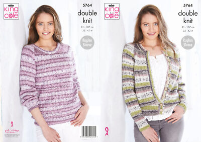 King Cole Damen Doppelstrick Strickmuster Damen Spitze Pullover Cardigan 5764