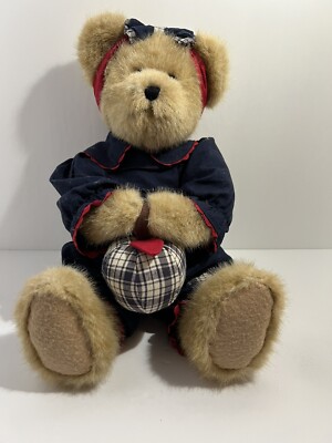 Boyds 904301 Adeline Q. Appleton Plush Stuffed 14'' Animal Bear Plaid Apple
