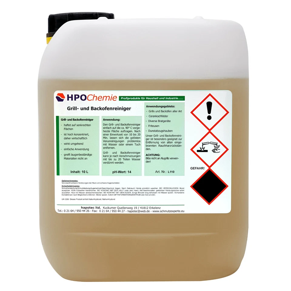 Grill- und Backofenreiniger - 10ltr. Rauchharzentferner, Konzentrat