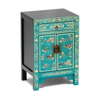 Wudang Oriental Painted Furniture Blue Decorated Small Storage Cabinet Wudang Oriental Painted Furniture Blue Decorated Small Storage Cabinet
