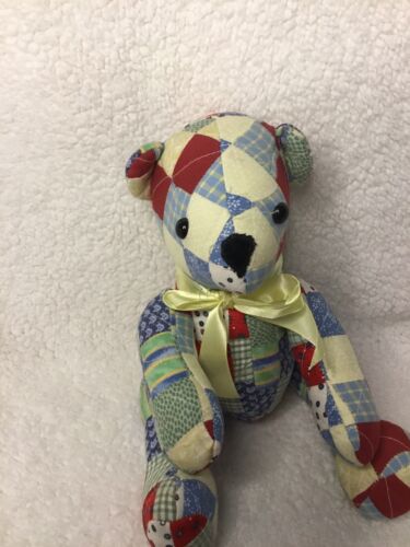 Vintage Patchwork Quilted Jointed Teddy Bear Quilts By Donna - Picture 2 of 5