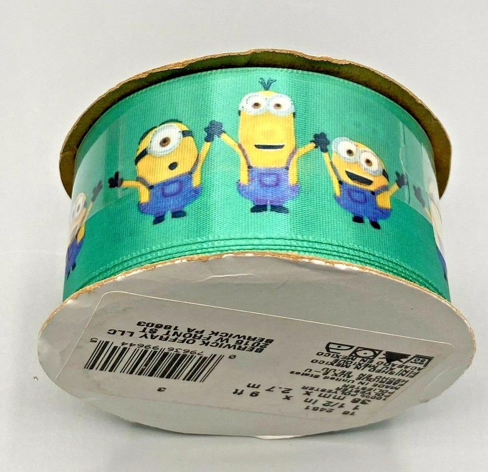 (4) Olaf-Minions-'Shopkins-Frozen Berwick Ribbon Rolls 1.5" x 9 ft each - Image 2 of 4