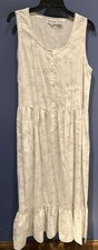Womens 14 House Gown Vintage Cottage Core Floral Lace Trim, Pockets, Ruffled