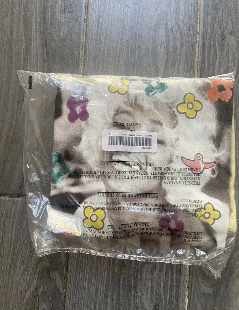 T shirt Supreme taille grande Naomi Campbell jaune pâle