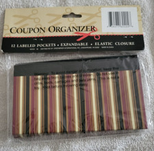 MAŁY NOWY ORGANIZER NA KUPONY 12 ETYKIETOWANYCH KIESZENI - ROZSZERZALNE - ELASTYCZNE ZAPIĘCIE