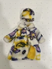 Vintage Barbie Clone Doll Clothes Maddie Mod Outfit Fur Coat Hat Purple Daisies