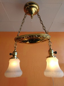 1920's Antique Art Deco Ceiling Light Fixture CHANDELIER 2 ...