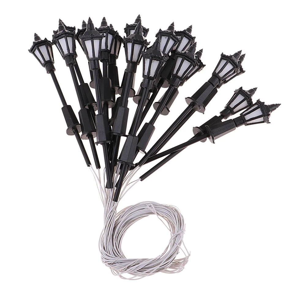 20X Spur N 1/150 Straßenlampen 65MM 3V Miniatur Gartendeko Landschaft Leuchte - Bild 3 von 4