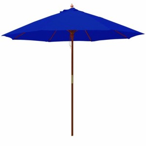 Patio Umbrella Blue Shade 9ft Round Fiberglass Outdoor Garden Market Umbrella Ebay