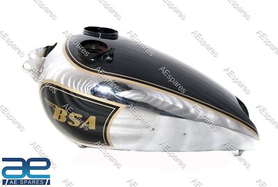 BSA C10 C11 Kraftstofftank Petrol Tank Motorrad Stahl Schwarz Chrom Lackiert