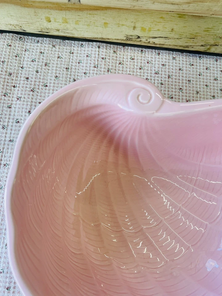 Jarra y cuenco de agua Shafford original de colección -MCMLXXXIV ~ rosa ~ conchas marinas Foto 4 de 4