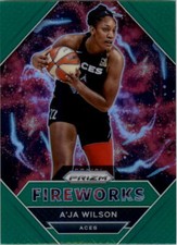2021 Panini Prizm WNBA Fireworks Prizms Green #9 A'ja Wilson - NM-MT