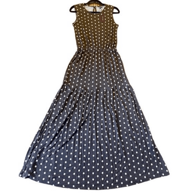 Lascana NWT purple polka dot maxi dress size 34 | eBay