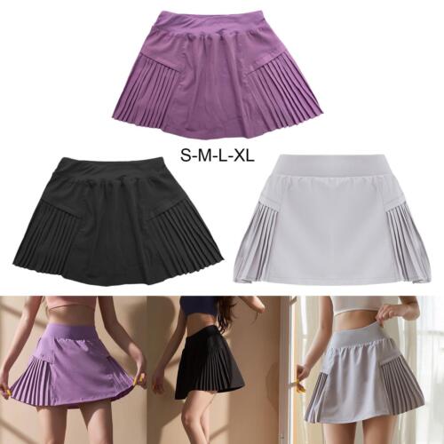 Tennis Skirts Shorts Short Skirt High Waisted Soft Activewear Clothes Badminton - Picture 1 of 10