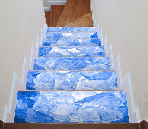 3D Blaues Gemälde ZHU378 Stair Risers Dekoration Fototapete Vinyl Tapete Amy