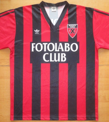 1992/93 Neuchatel Xamax #2 Schweiz Adidas Gr. XL Fußball Shirt Trikot