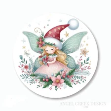 Pretty Holiday Fairy Christmas Princess Favors Scrapbook Stickers Envelope Seals
