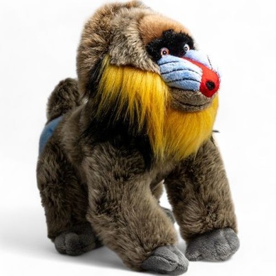 Mandrill monkey approx. 28 cm height, Stuffed Animal, Plush Toy