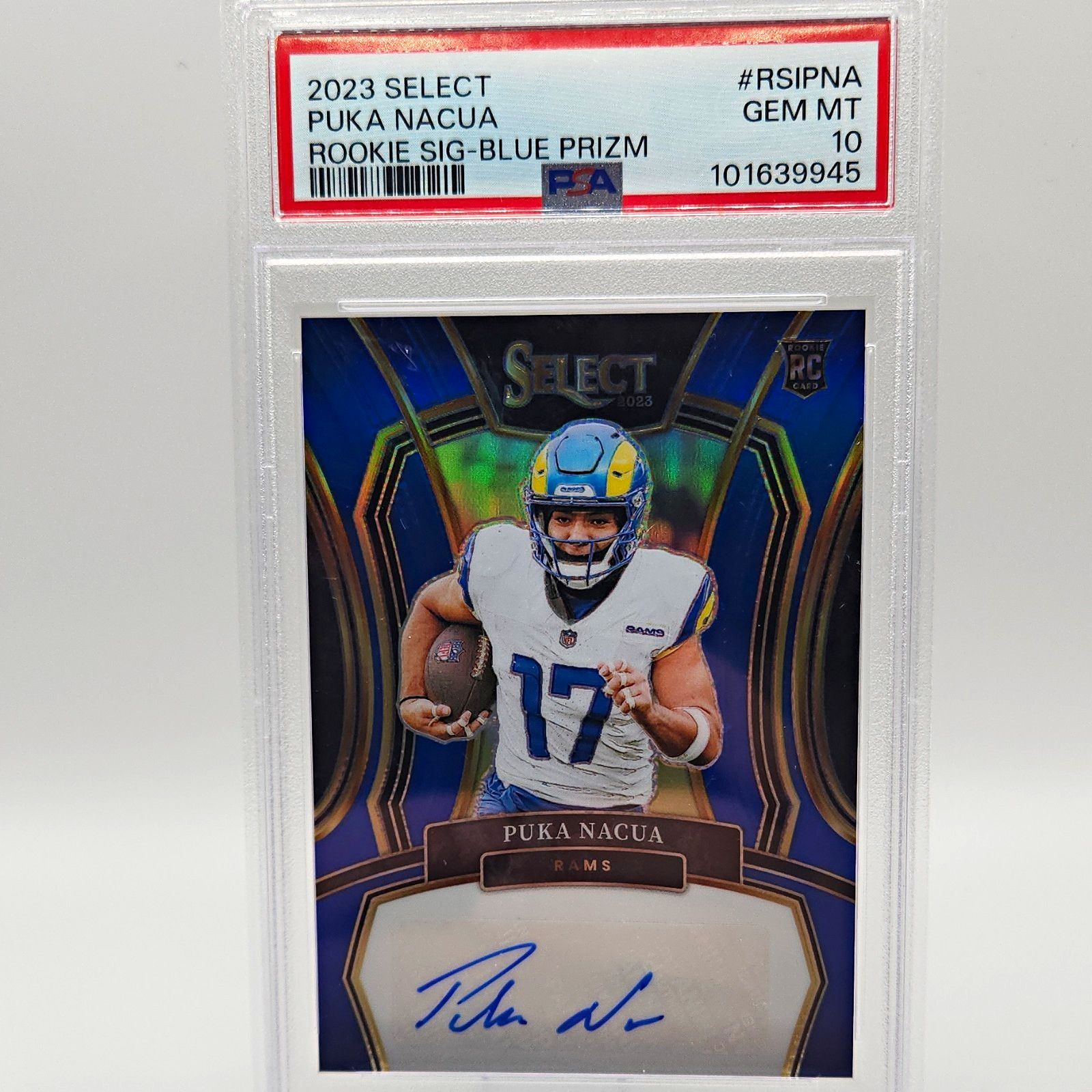 Puka Nacua Panini Select Rookie Signatures #RSIPNA Blue
