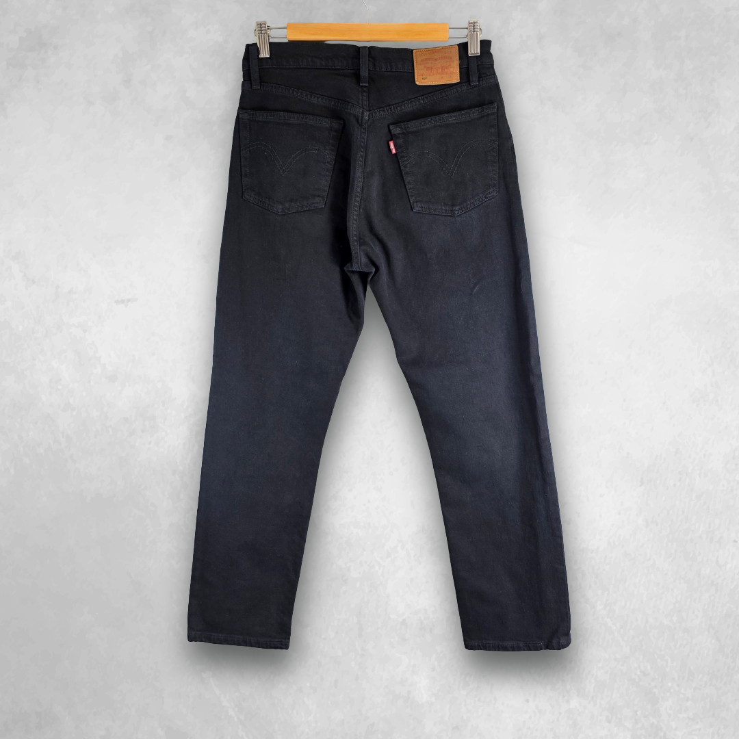 Levi’s 501 Jeans Women’s W28 L28 Black Straight Leg Mid High Rise Denim image 2