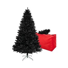 4FT Black Artificial Christmas Tree 450 Branch Tips Fold-Able Metal Stand