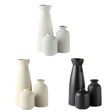 Contemporary Ceramics Vases 3Pcs Handcrafted Decoration For Interior Styling
